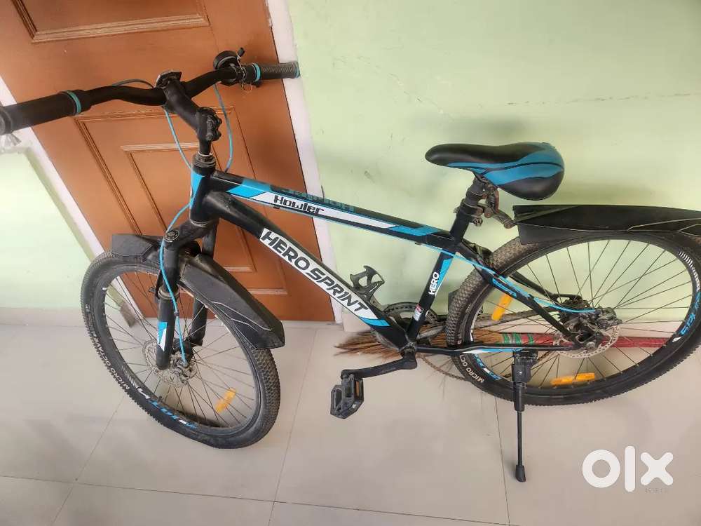 Blue and black mix colour with disc brakes and with mudguard