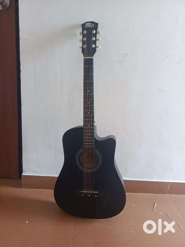 INTERN INT-38C-BK Acoustic Guitar Linden  Right Hand (Black)