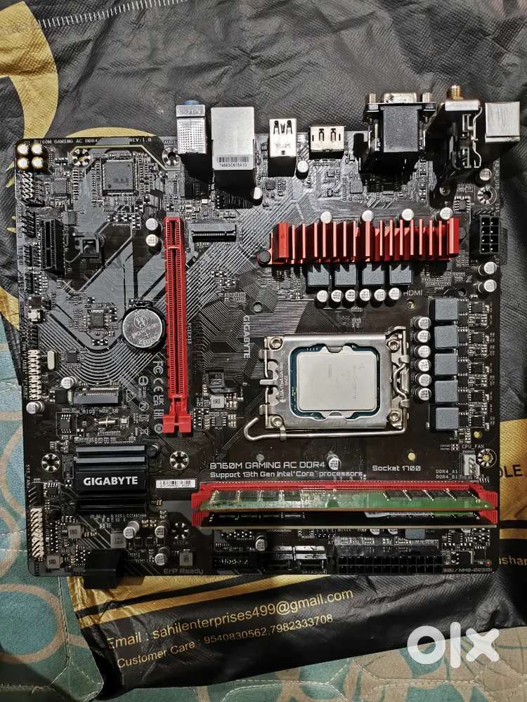 Motherboard, processor, ram