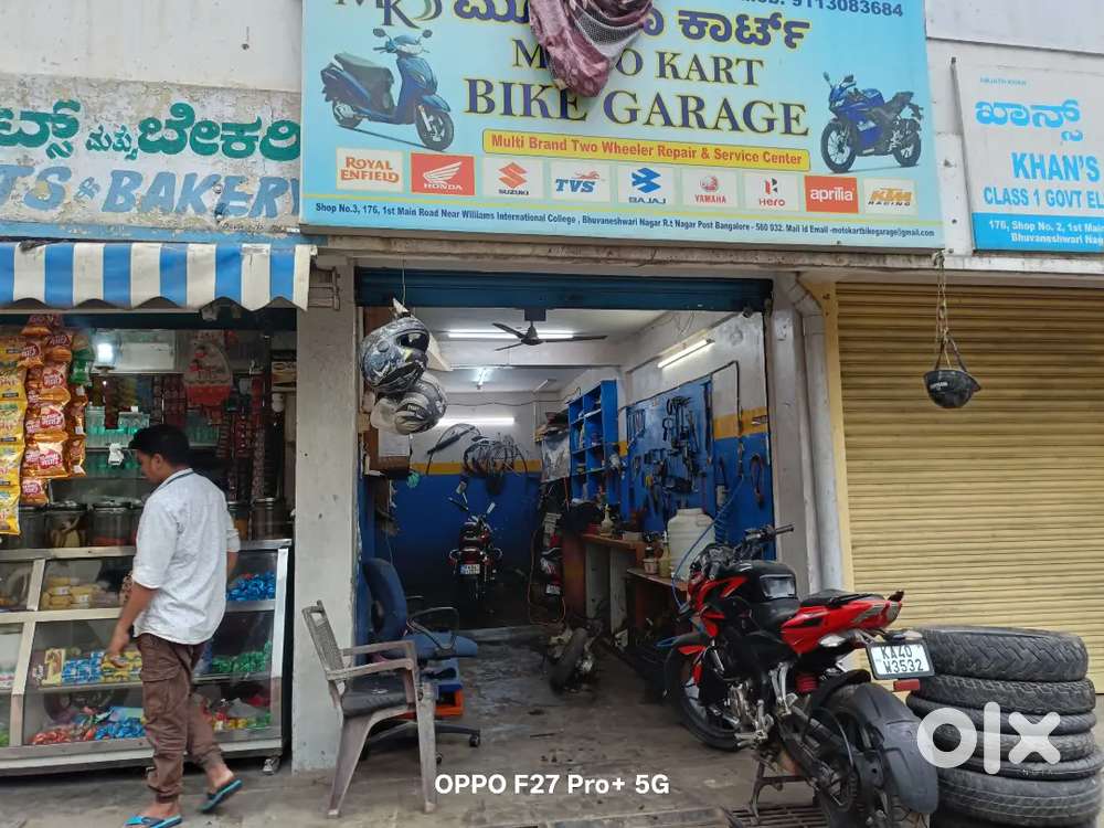 2 shops Bike garage and dealing office  complete setupsale ready2 earn