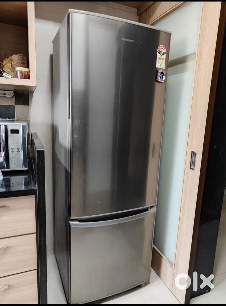 Panasonic 4 star double door fridge steel grey