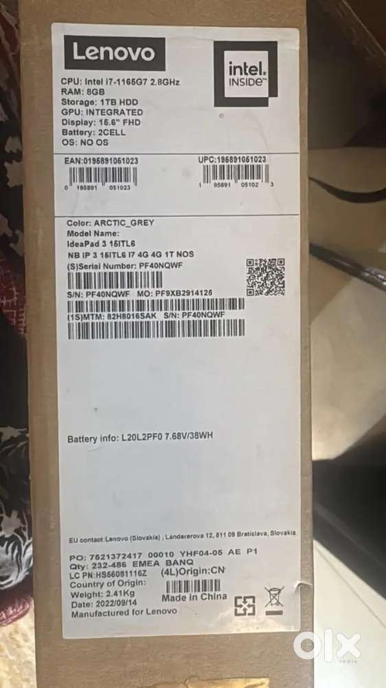 Lenovo box pic laptop ideapad 3