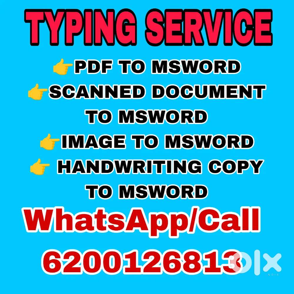 TYPING SERVICE AVAILABLE HERE