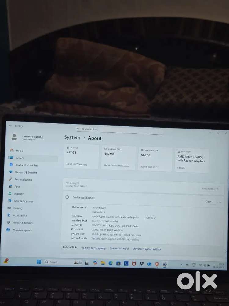 Lenovo Flex Ryzen 7 laptop