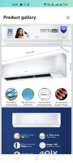 1 Ton Split AC 2 Years Old