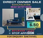 coimbatore kovilpalayam DTCP APPROVED plots & villas sale