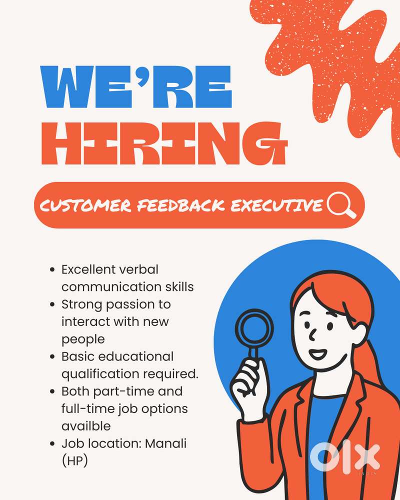 Customer support executive(Part time & full time job options)