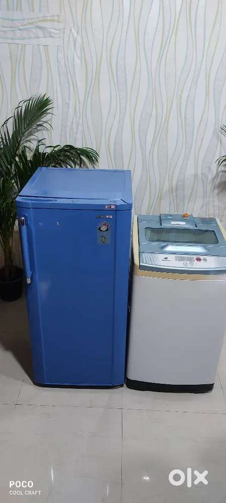 Samsung 190L Single Door Fridge & Samsung washing machine Top load.