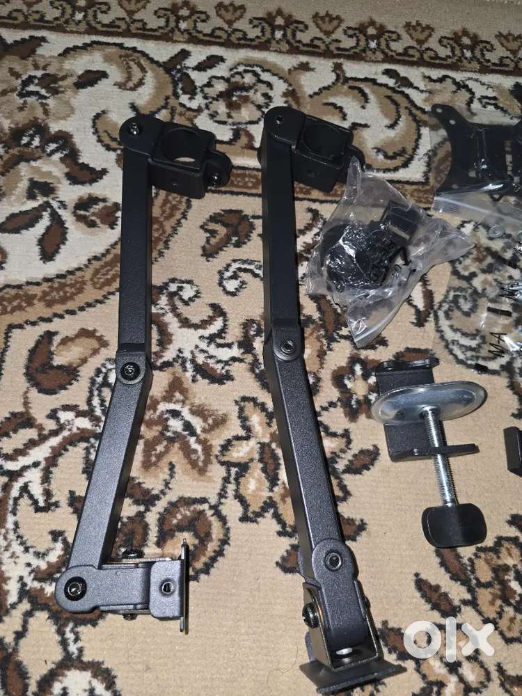 Dual Monitor Stand With Laptop Tray