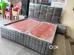 Brand New Fresh Designer king size bed with Side Table Storage Box