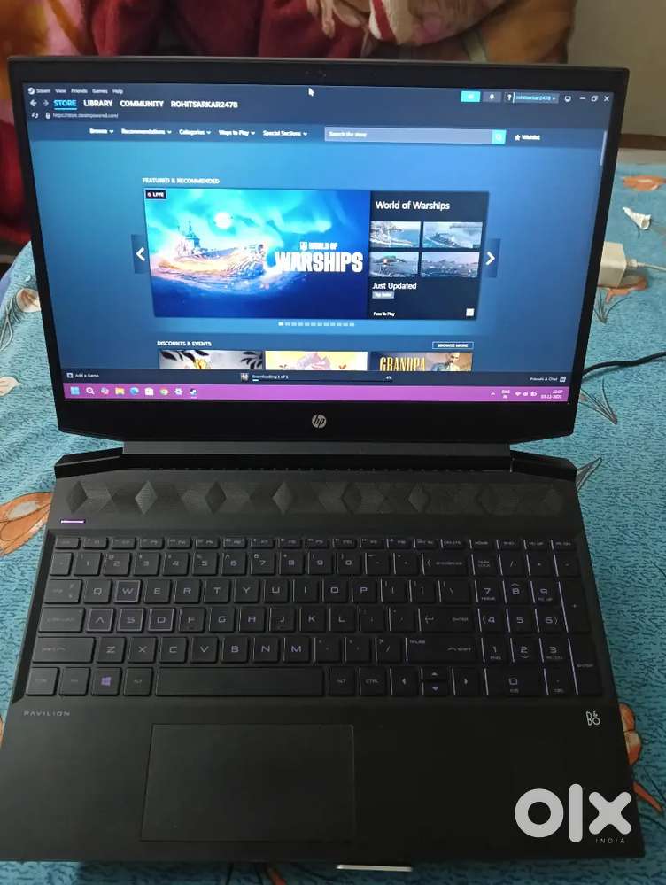 H.P PAVILION GAMING LAPTOP WITH PORTRONICS RGB COOLING STAND