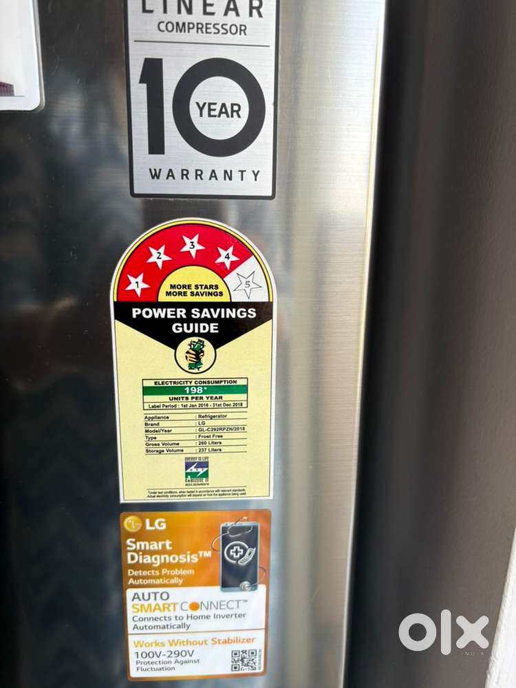 260 litres LG double door fridge