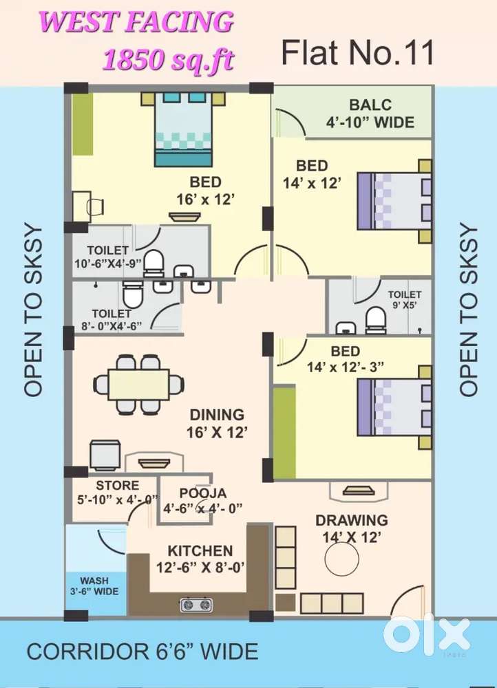 3BHK FLATS SALE @ ALLWYN X ROADS