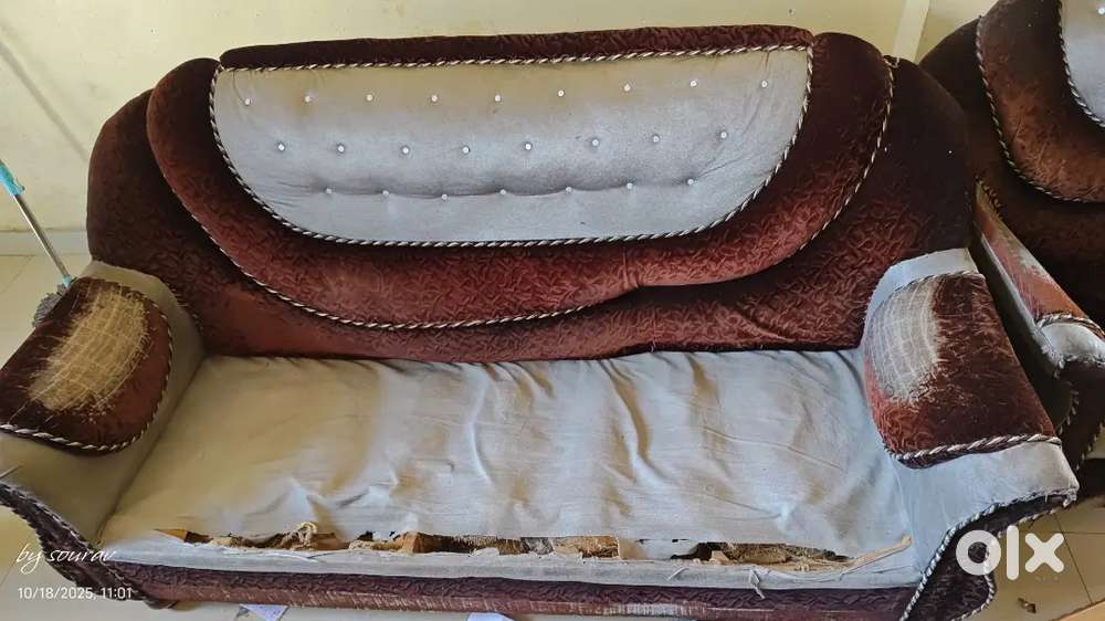 4 seater sofa set small repairing and fix it