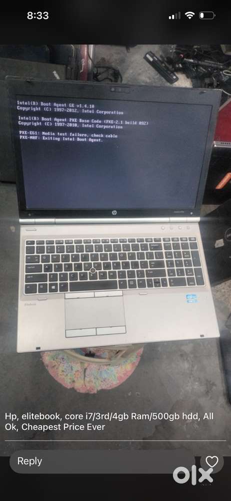 Hp elitebook core i7/3rd 4gb ram / 500 gb ssd