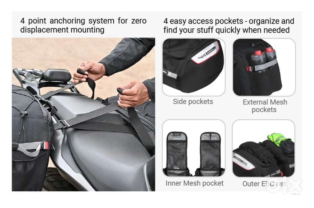 Viaterra saddle bags (64 litre) and saddle stays (Rs 3000)