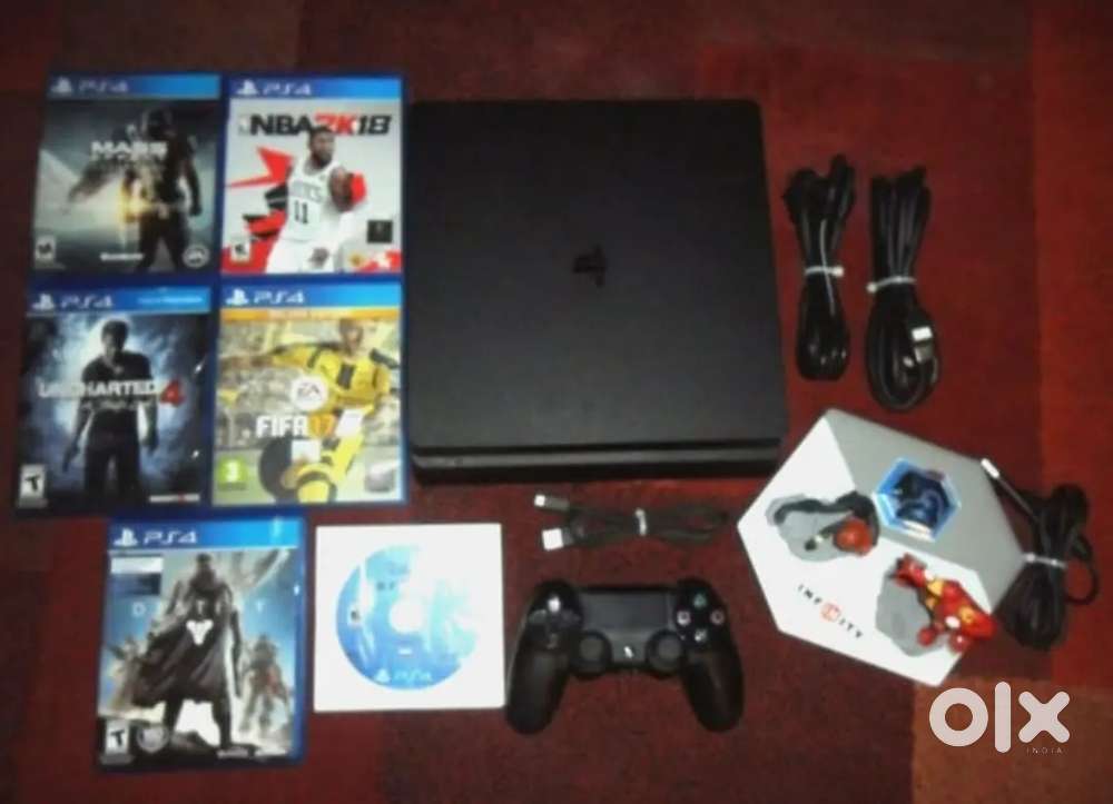 Sony PlayStation 4 (ps4) Black Slim 500GB Console Boxed Bundle And Gam