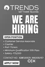 Sale staffs Required at showroom