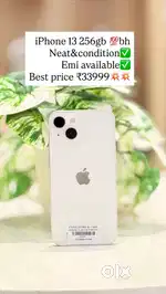 Iphone 13 256gb 100bh white 1month shop warranty