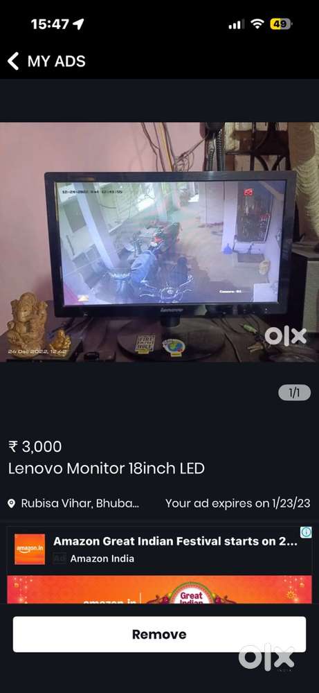 Lenovo 18inch monitor totally new