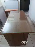 3 year old office table with glass