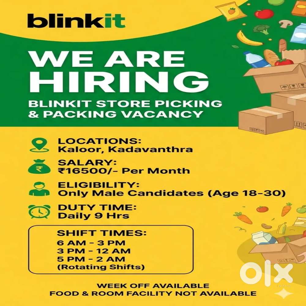Blinkit kaloor Packing Picking vacancy