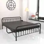 Honey Touch Nova Folding Double Bed with mattress  4x6.25ft, Black