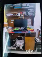 Study lap top table with storage & light.