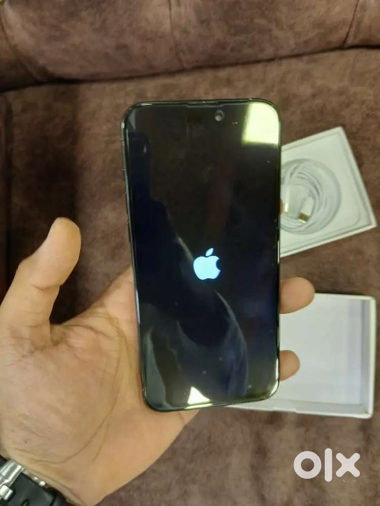 Apple IPhone 14 pro black colour used mobile with 2 cover also