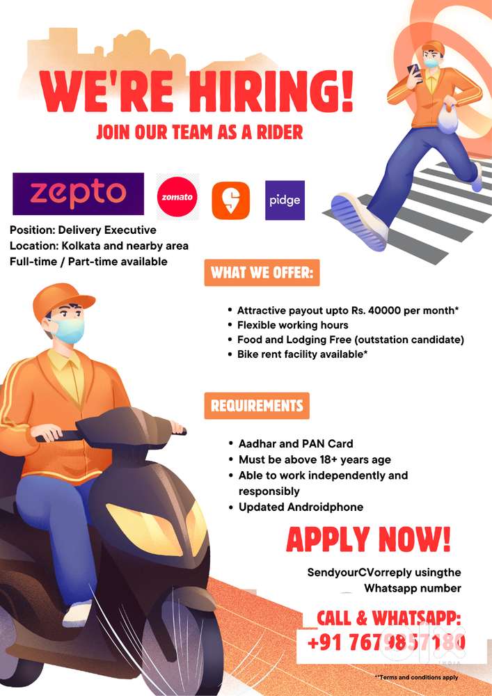 #ZEPTO delivery partner hiring.