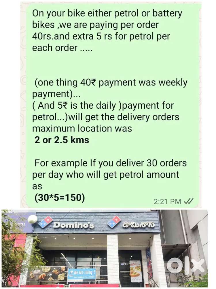 For any clarification plz check Domino's Pizza restaurant picture