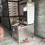 Shawarma machine 3 burner table top with steel counter complete