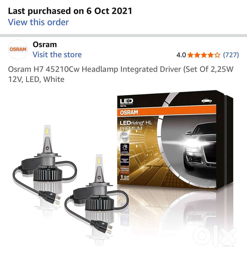 Osram H7 45210Cw bulb 2 nos