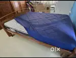 Teak wood Queen size cot  with new matress