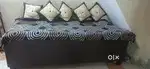 Wooden Single bed with 5 cushions