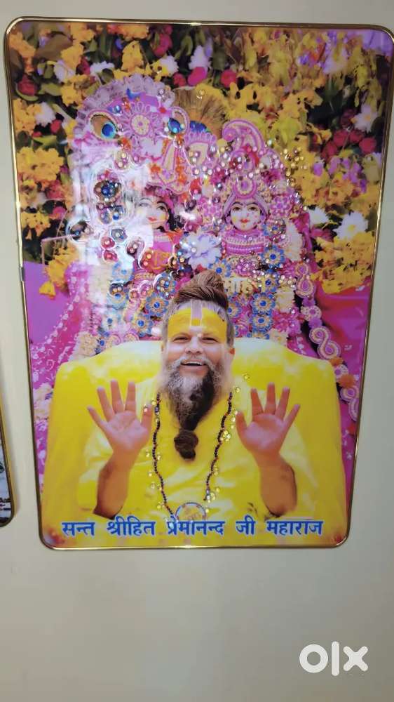 Premanand ji tasveer 12*18 with 8 mm thikness unbreakable, waterproof.