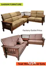 Sairam Furniture new modern teak wood corner sofa factory outlet price
