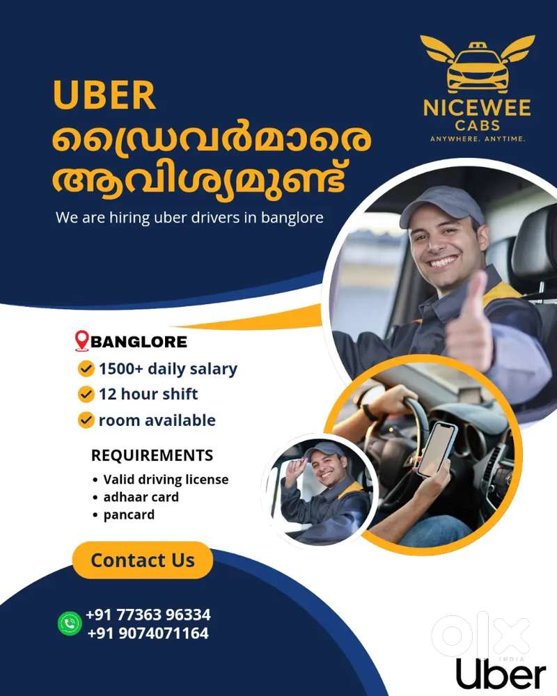 Uber driver vacancy in banglore