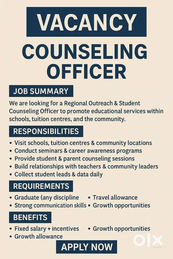 Regional Outreach & Student Councellors Officer
