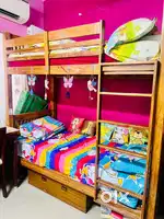 Bunk bed made of teak wood with matress