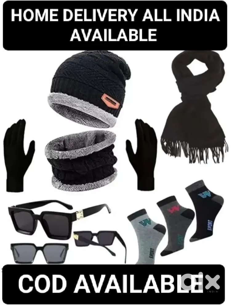 NEW TRENY WINTER COMBO (PACK OF 4) CAP GLOVES SUNGLASSES SOCKS OFFER
