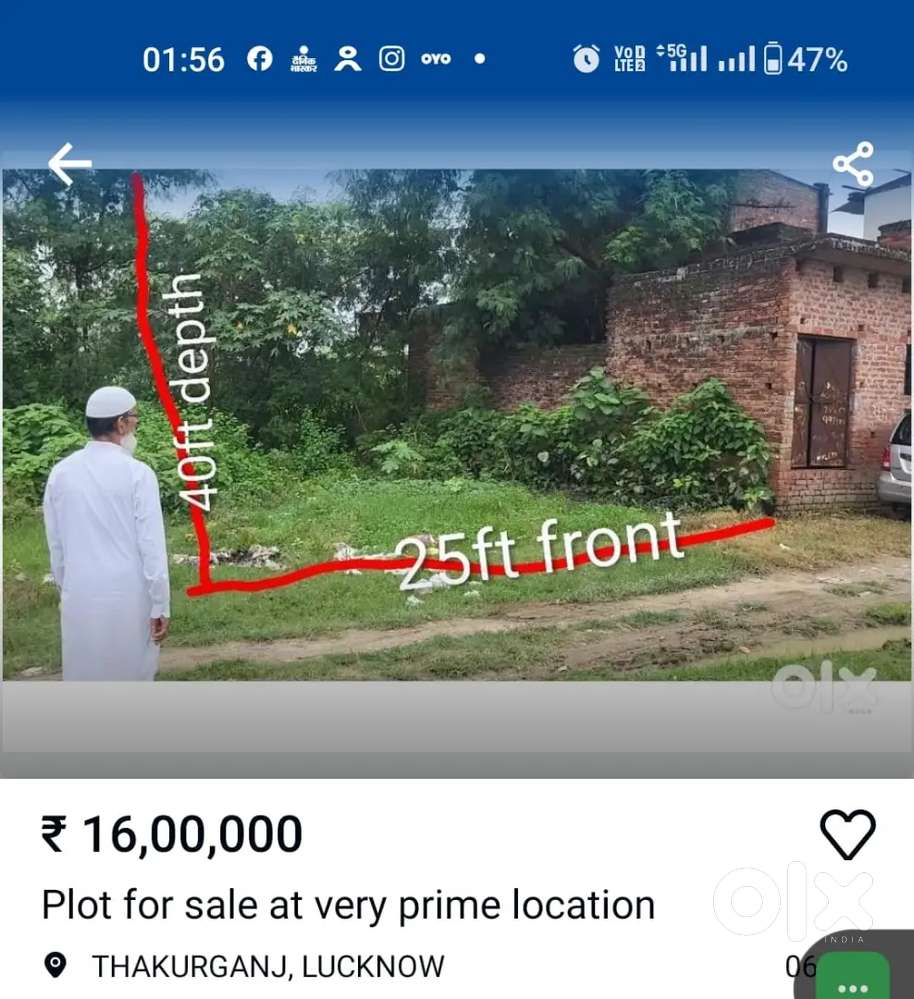 Plot for sale at good location full area developed