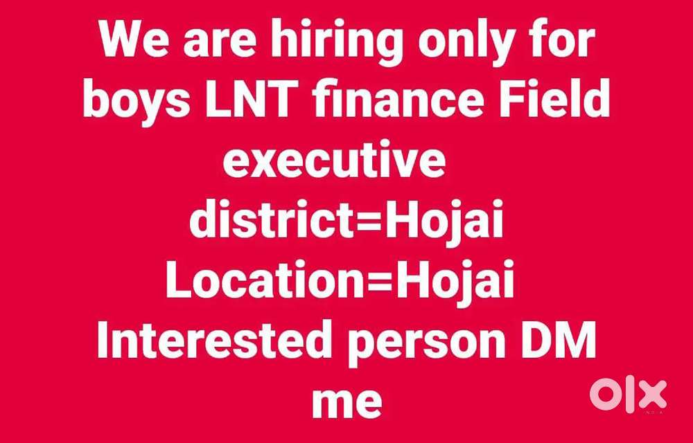 We are hiring only for boys LNT finance Field executive