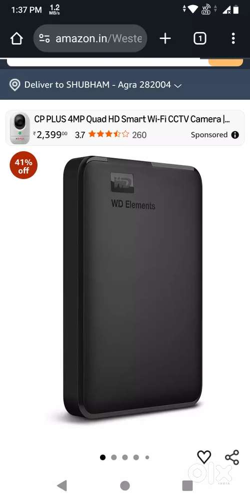 WD Elements blue Hard disk External 2TB
