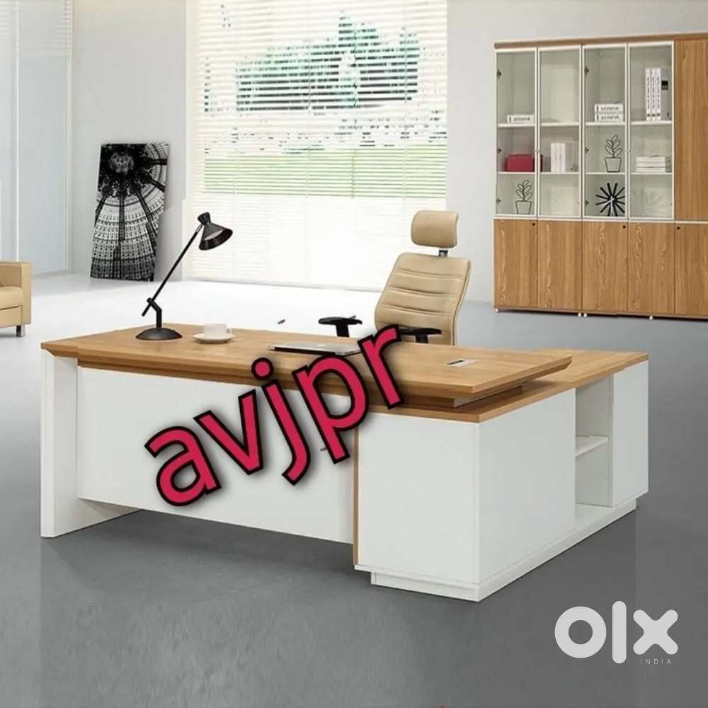 New Wooden L-Shape Office Table – Modern Executive Design for Sale