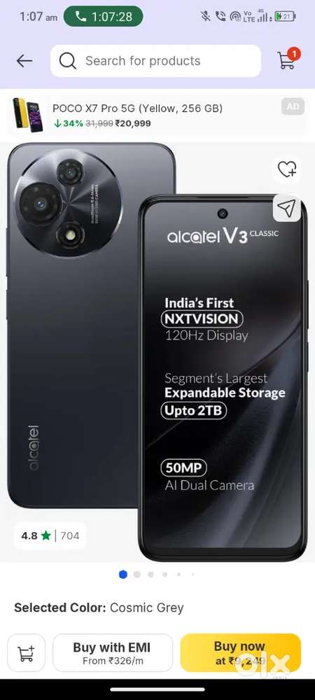 (5G).  Alcatel 8/128 only 2 days old best backup best camera