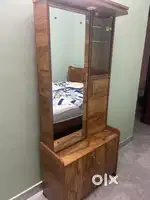 Wooden Dressing Table with Mirror & Storage