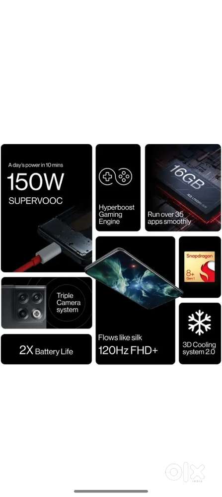 Oneplus 10t 16/256 mobile and full box kit