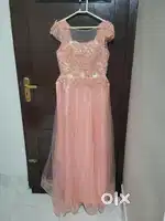 **50% off for 24hrs* Designer Peach Wedding Reception Dress Gown