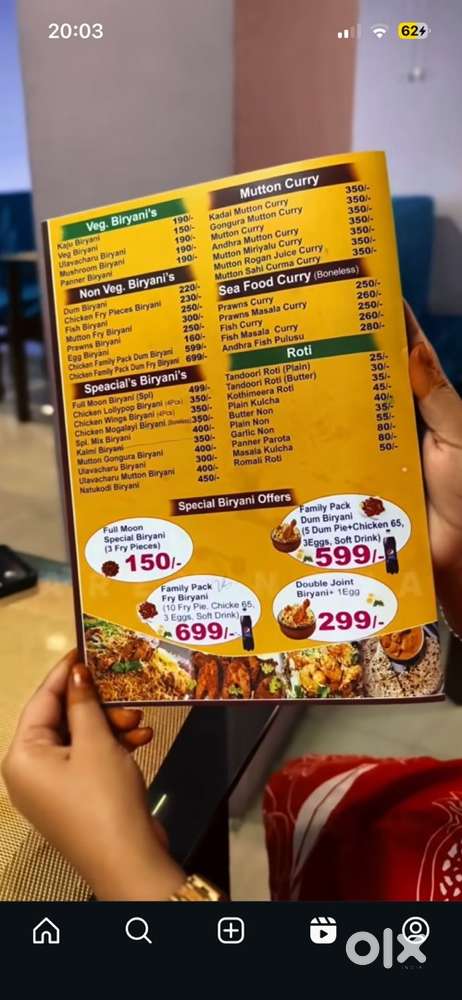 Need south indian tiffins and biryani masters